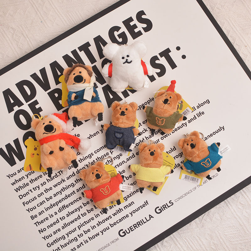 韩国快闪店Dinotaeng柿子椒熊毛绒公仔挂件呆萌町考拉吊饰礼物女