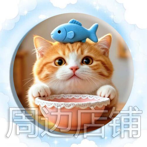 小猫吧唧 儿童礼物吧唧小黄猫 书包挂件马口铁谷子 小猫徽章胸针
