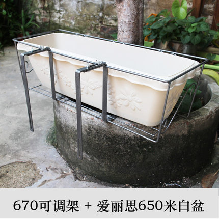 可调节铁艺伸缩花架碳钢加粗挂式爱丽思种菜花盆架阳台栏杆高承重
