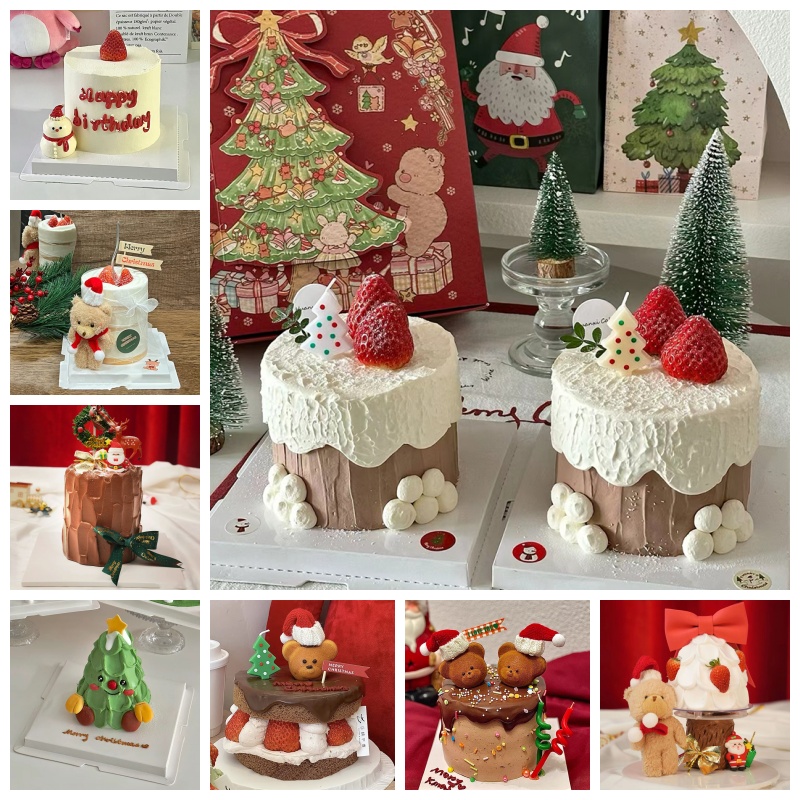 仿真蛋糕模型圣诞节草莓蛋糕
