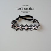 黑色蕾丝腿环饰品高级感项圈新款 甜美锁骨链choker颈链女大腿圈