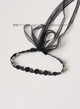 微甜蕾丝花朵系带项圈女洛丽塔jk搭配脖颈饰品choker新款项链脖环