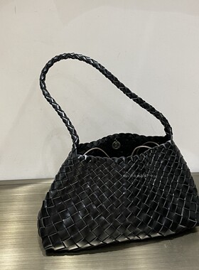 意大利进口牛皮手工编织单肩腋下包