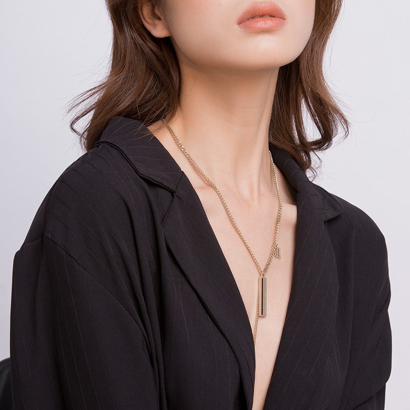 短款项链女款2025新款潮毛衣链轻奢高级感装饰挂件配饰女锁骨链