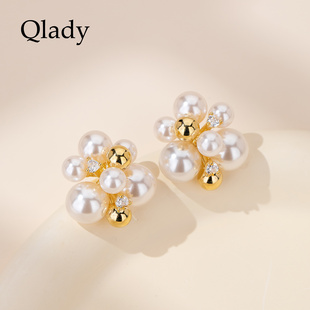 【新品】珍珠耳钉银针耳坠秋冬银耳饰女士耳环2025新款爆款高级感