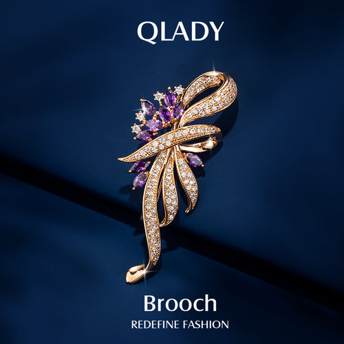 Qlady纯银胸针高端精致时尚女款