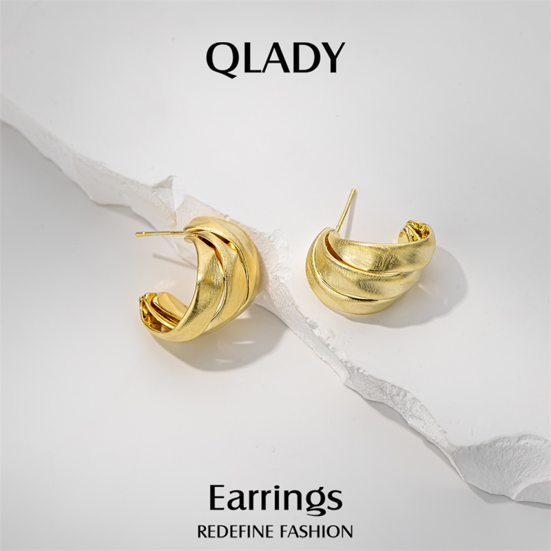 磨砂耳钉耳饰独特耳环女