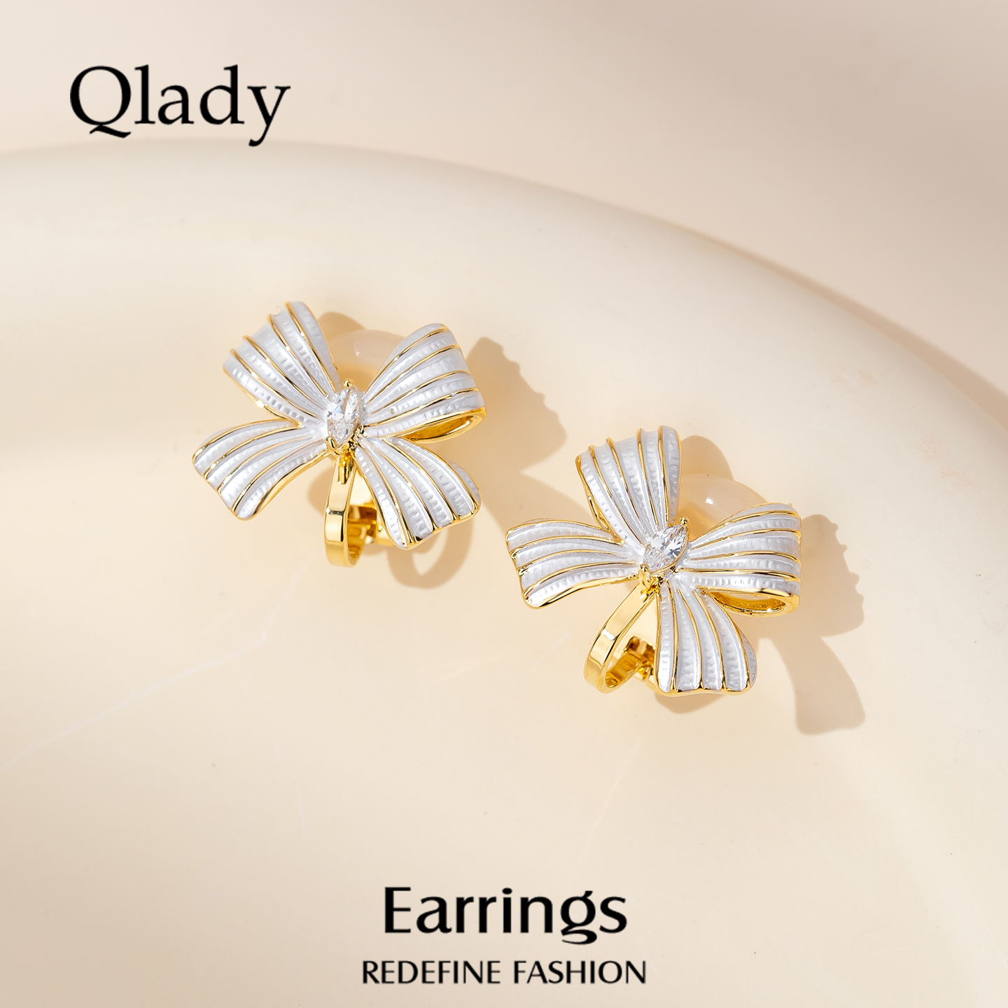 蝴蝶结金色耳饰耳夹无耳洞