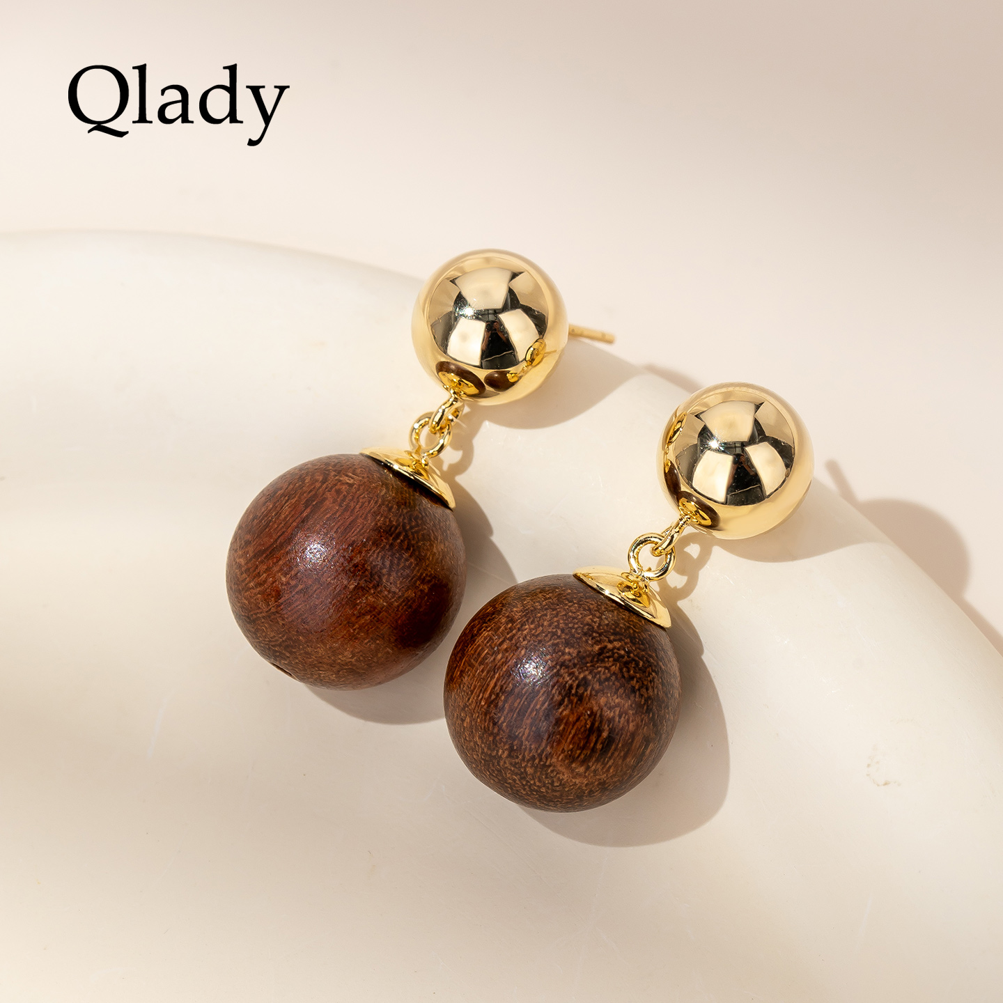 【新品】简约原木耳钉金色耳饰女巨好看耳环2025新款爆款高级耳坠