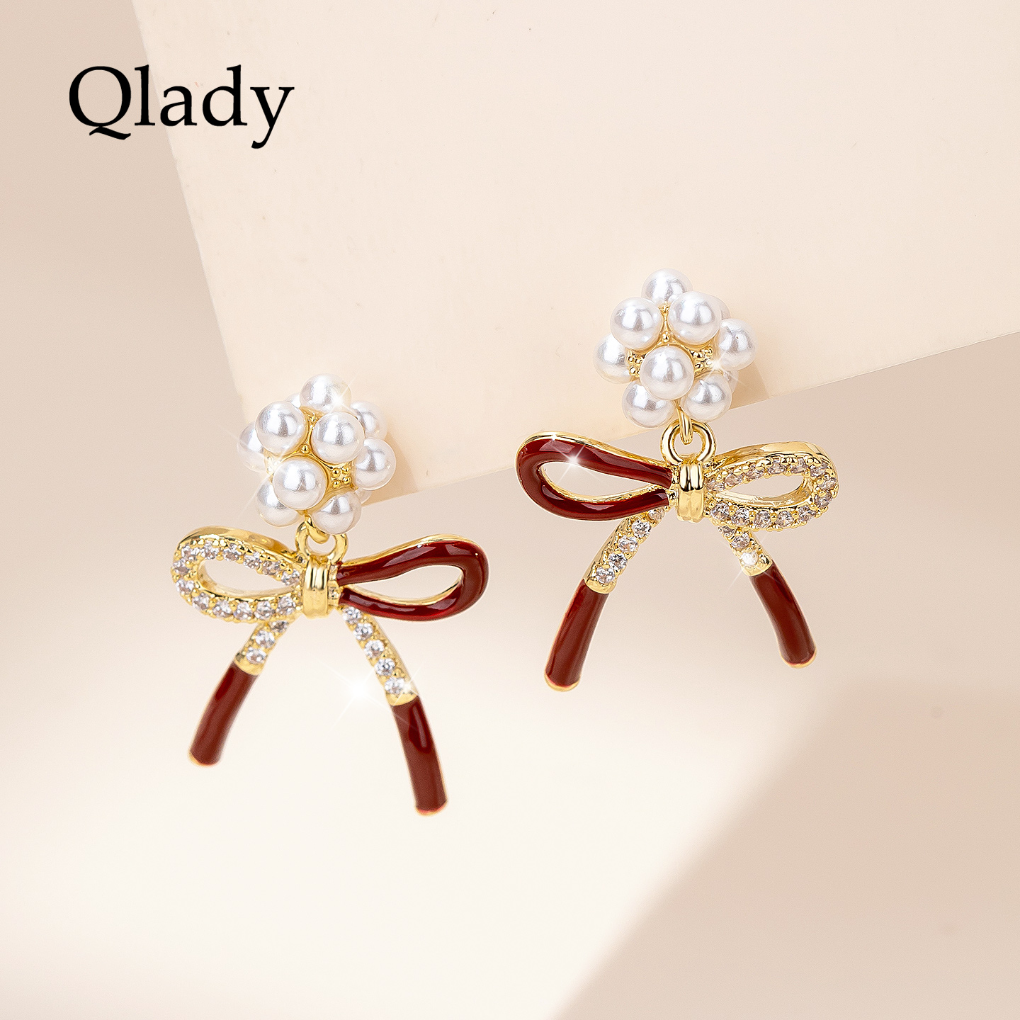 【新品】蝴蝶结银耳饰女独特珍珠耳环2025新款爆高级感轻奢耳钉