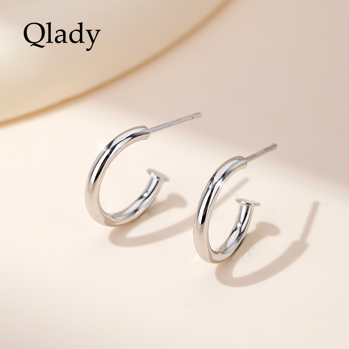 纯银耳饰女素圈耳环耳钉