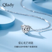 莫桑石爱心银项链女2026新款 轻奢小众饰品吊坠锁骨链生日礼物 爆款