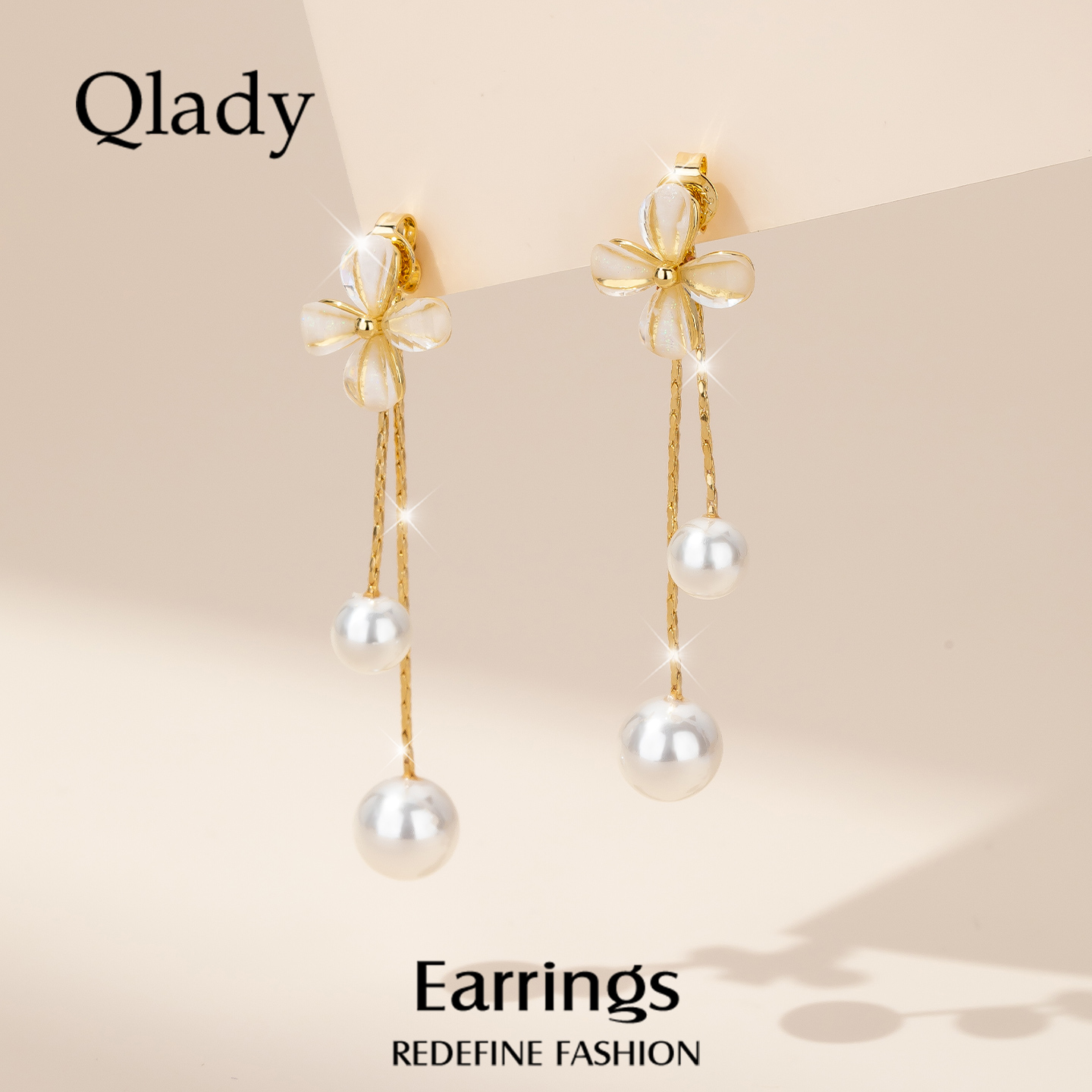 珍珠耳饰流苏耳环女纯银耳钉独特