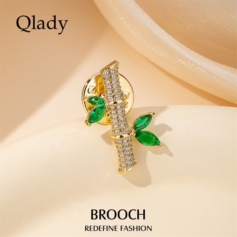 竹子丝巾扣胸花胸针高端精致别针固定衣服防走光扣衣服点缀旗袍