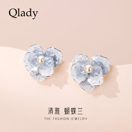 【新品】兰花银针耳饰女独特漂亮耳环2026新款爆款高级感轻奢耳钉