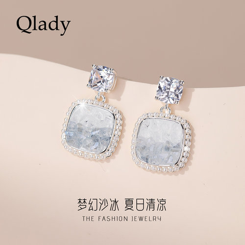 几何巨好看独特漂亮银针耳环