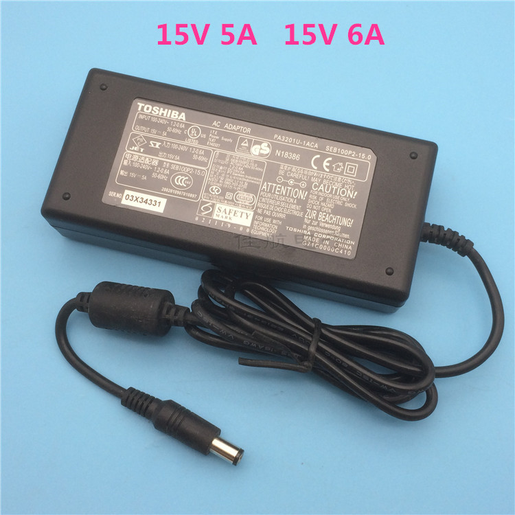 TOSHIBA东芝15V5A笔记本电源适配器M100 K41 K21 K30充电器15V6A