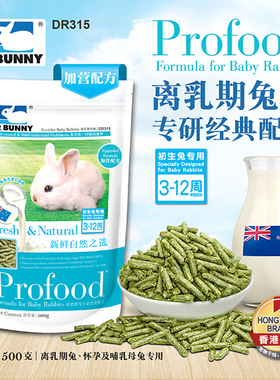 兔博士 离乳期兔粮 500g 幼兔粮 小兔粮饲料兔子主粮兔食DR315