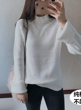 甜美风全棉线衫不起球套头毛衣