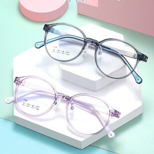 13岁超轻学生儿童TR圆框眼镜框软硅胶鼻托抗过敏离焦防控眼镜框
