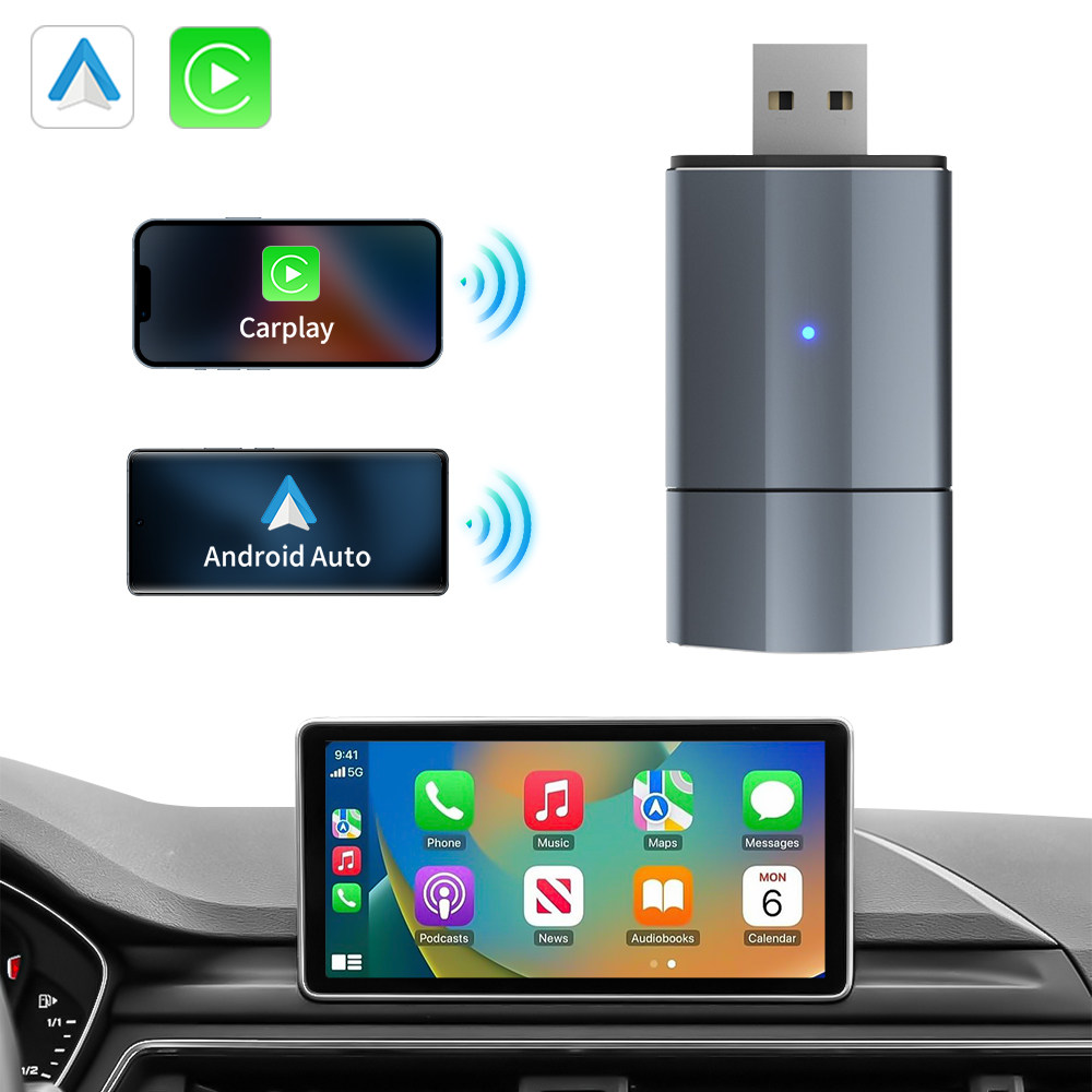 亚马逊热销款苹果carplay盒子无线安卓auto有线转无线carplay盒子