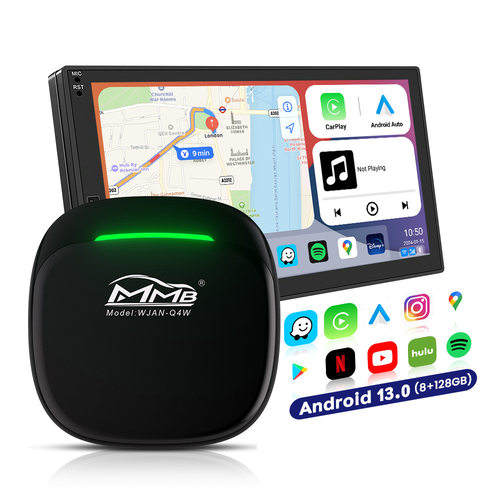 适用于路虎车有线转无线carplay/安卓Auto高通八核车载视频盒