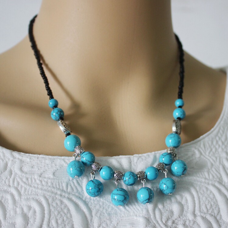 原创脖子项饰云南民族风短款项链复古藏银装配饰品锁骨链女XL188