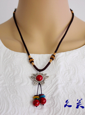 复古吊坠短款项链饰品