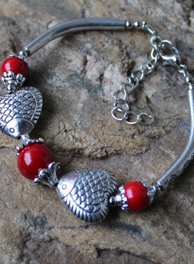 复古少数民族爱心手工原创首饰品