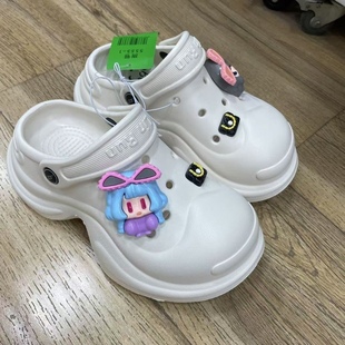 林润55洞洞鞋女款2025新款可爱雪莉玫外穿防滑厚底户外沙滩凉拖鞋