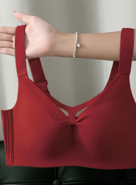 大码胖MM300斤聚拢95D全罩杯薄款大胸显小无痕波尔多红性感文胸罩