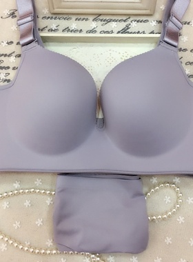 光面薄款聚拢75D女无钢圈文胸收副乳无痕上托调整型夏季内衣套装