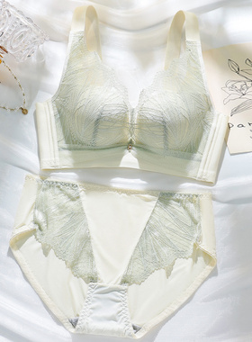 无磁套装大码95C无痕背心文胸罩小胸无钢圈女聚拢调整形提拉内衣