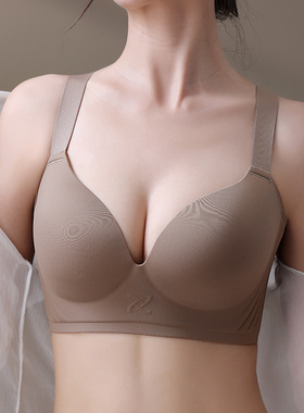一片式胖mm200斤薄款文胸罩无钢圈聚拢无痕大码全罩杯75E95D内衣
