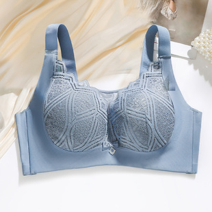 一片式全罩杯大码95C内衣女大胸显小收副乳抹胸防走光薄款文胸罩