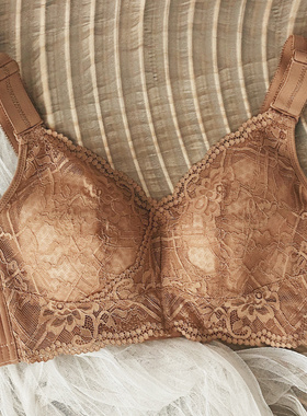 全罩杯85F95E内衣女薄聚拢调整型收副乳防下垂大码大胸显小文胸罩