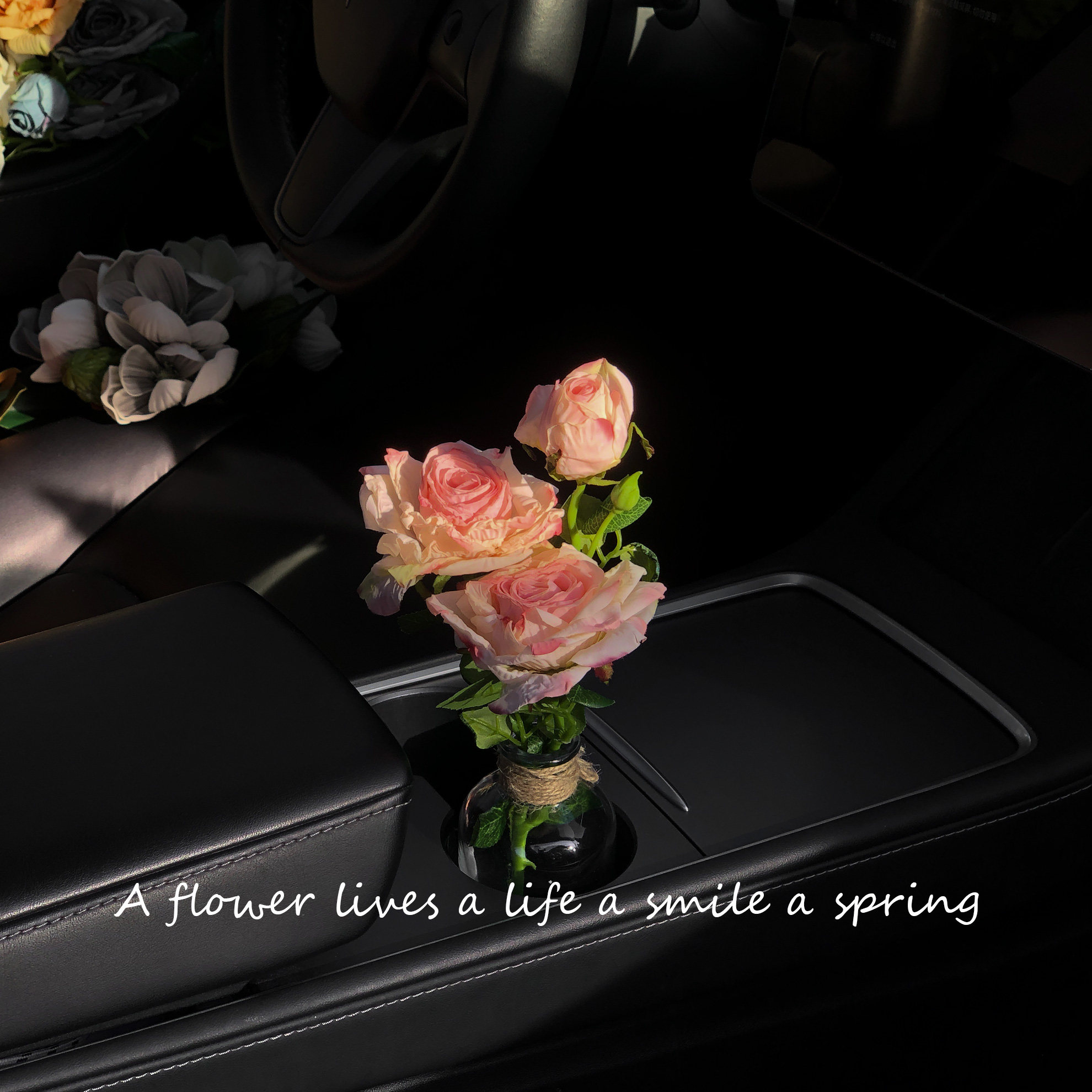 车载花束法式油画焦边仿玫瑰氛围车内饰品适用汽车摆件水杯架装饰,汽车用品/电子/清洗/改装,摆件,淘宝优惠券,粉丝福利购,淘宝优惠卷