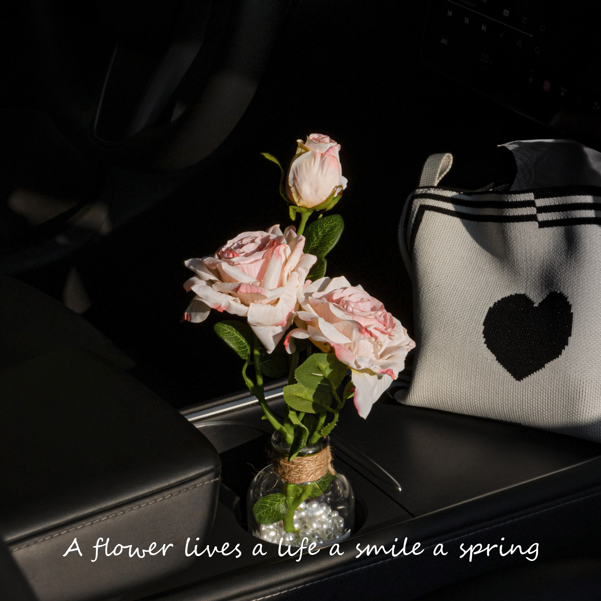 法式油画焦边仿玫瑰车内