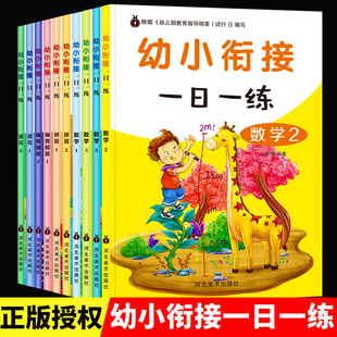 幼小衔接一日一练每日一练学前班教材全套10册数学拼音练习册幼儿园大班暑假作业幼升小入学准备书籍天天练斜街链接偏旁部首练字帖