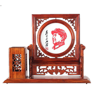 有福湘绣苏绣蜀绣粤绣花梨木伴手礼毛笔筒主席书房摆件领导送礼