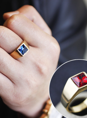 时尚风钛钢镀金色包邮可刻字戒指