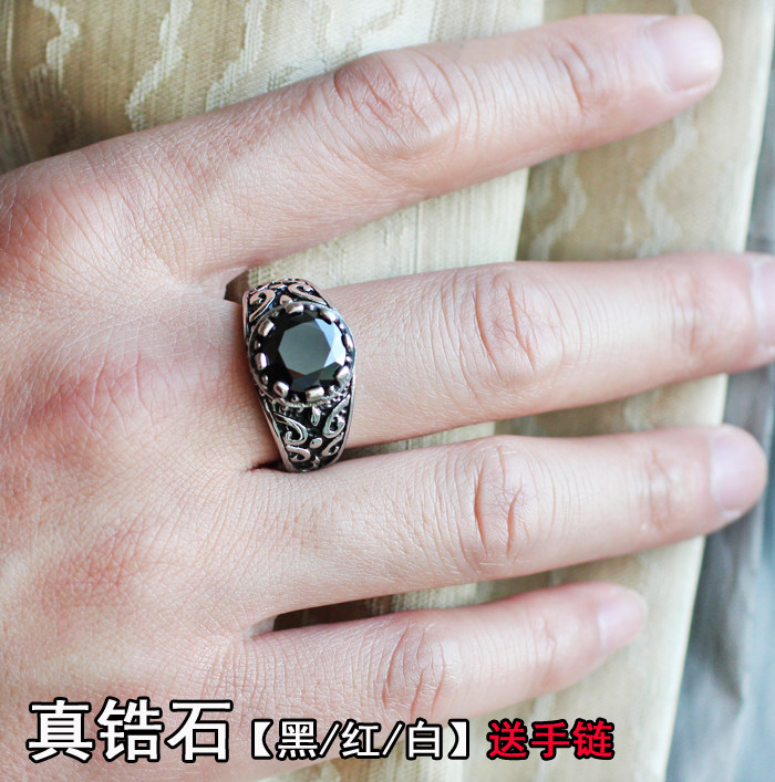 霸气男士戒指潮人朋克复古食指钛钢韩版个性百搭指环扳指男戒刻字