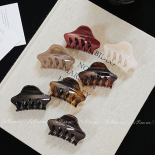 韩系复古简约中号抓夹女小众后脑勺盘发夹子半扎鲨鱼夹马尾夹发饰