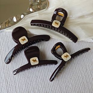 高品质韩国高档发夹大号盘发夹精致气质抓夹时尚小狗鲨鱼夹ins风