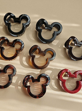 高质量抓夹2025新款甜美可爱米奇发夹中号半扎后脑勺鲨鱼夹女发饰