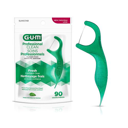 GUM进口圆线牙线棒含氟薄荷味