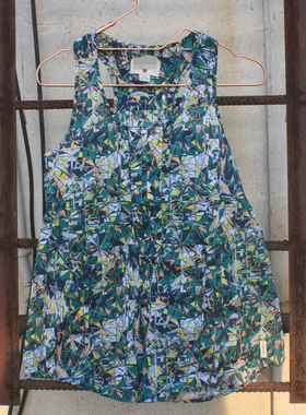 专柜同款匡WEI 女士纯棉梭织面料T恤背心 03792C739吊牌价299元