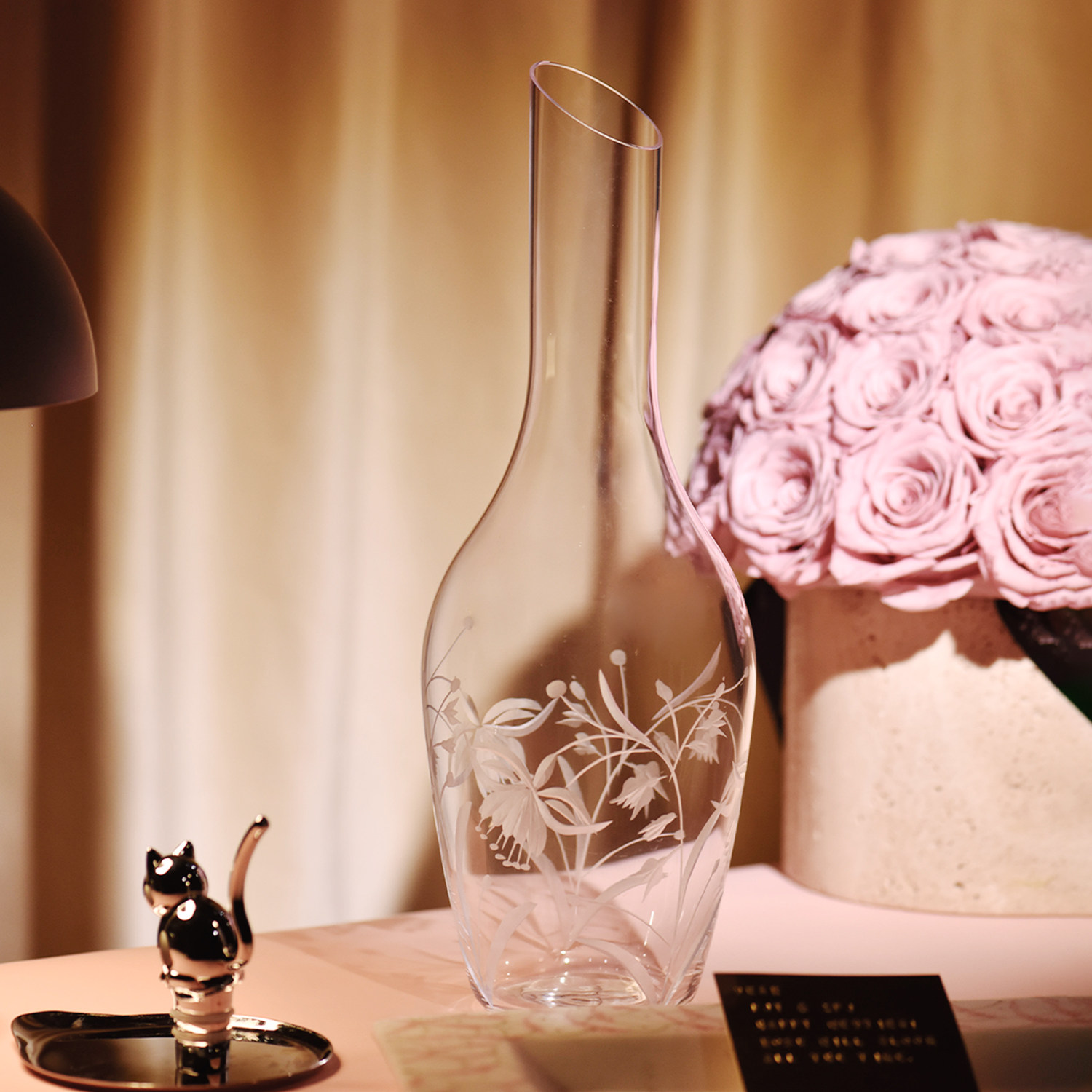 新婚订婚礼物鸢尾之境系列手工水晶醒酒器/花瓶插花客厅乔迁摆件