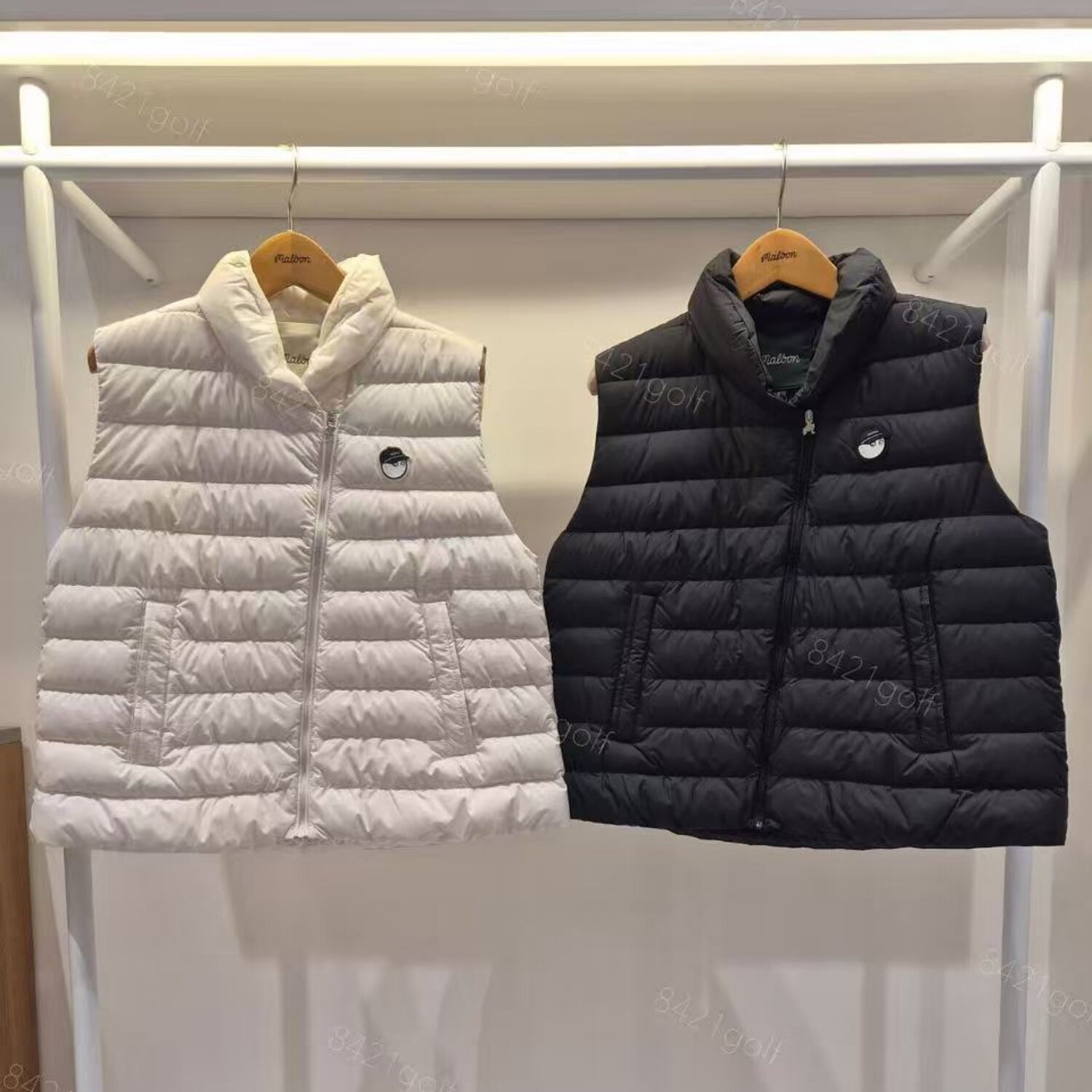 韩国代购Malbon高尔夫球服26女士冬季运动拉链立领无袖羽绒马甲