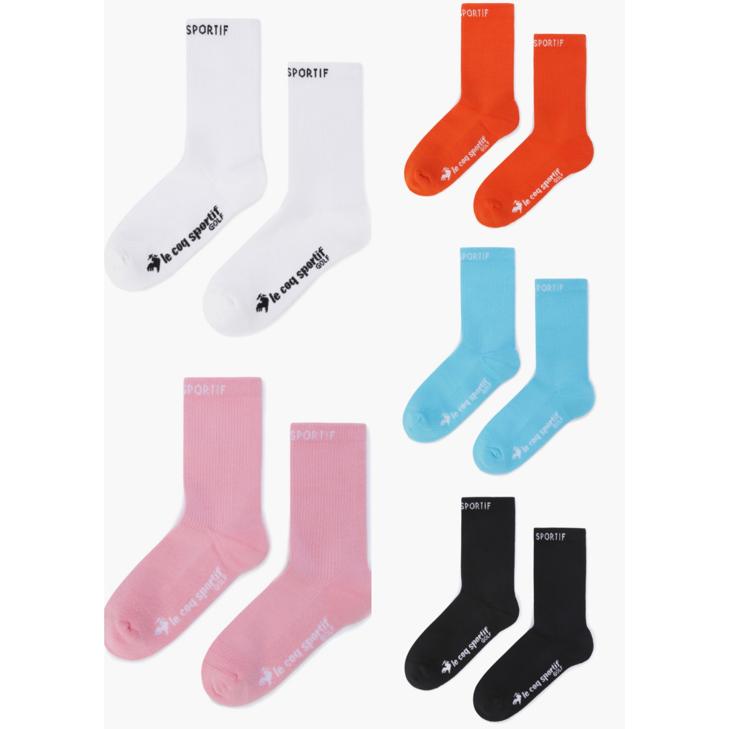 韩国代购LeCoq公鸡新款高尔夫球袜休闲百搭标志舒适透气女士短袜